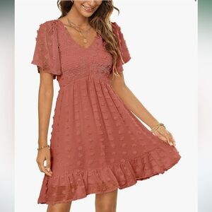 Pink Smocked Ruffle Dress